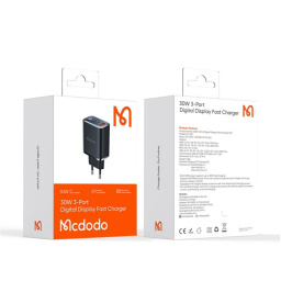 CARGADOR MCDODO 30W 2 USB-C Y USB-A CDISPLAY (CH-2180)