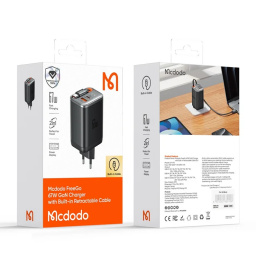 CARGADOR 67W 1C+1A C/DISPLAY Y CABLE INTEGRADO